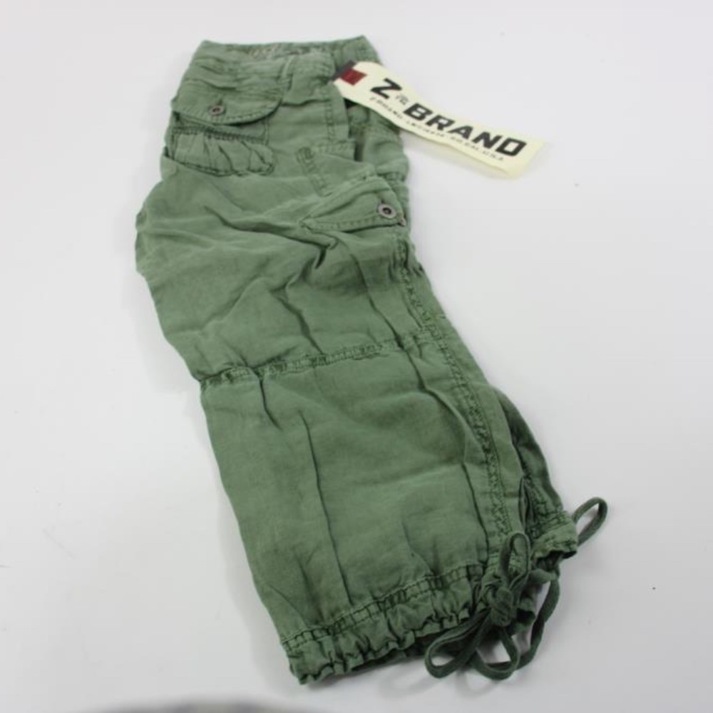 Z BRAND LONG LINEN CARGO CROPPED PANTS  NWT SIZE 25